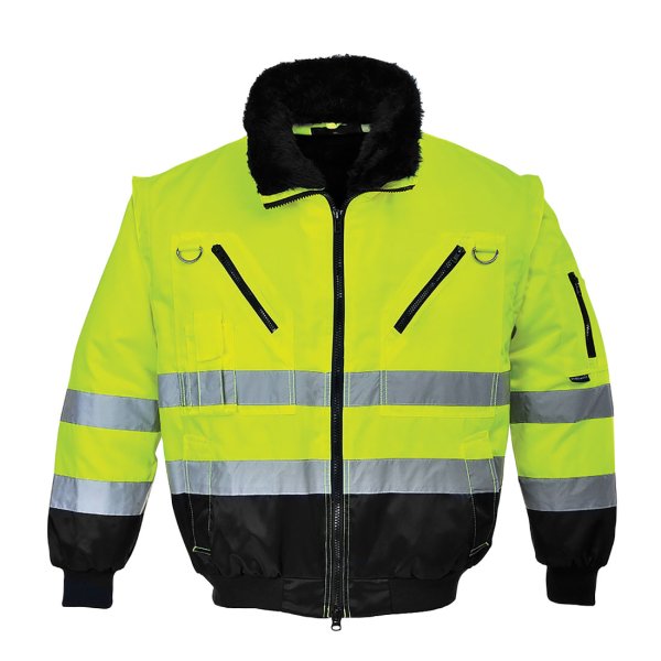 PJ50 - Hi-Vis 3-in-1 Contrast Pilot Jacket Yellow/Black