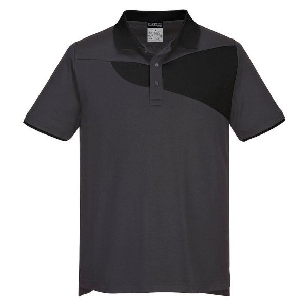 PW210 - PW2 Cotton Comfort Polo Shirt S/S Zoom Grey/Black