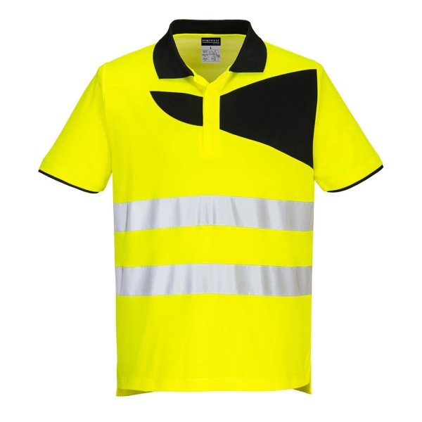 PW212 - PW2 Hi-Vis Cotton Comfort Polo Shirt S/S Yellow/Black