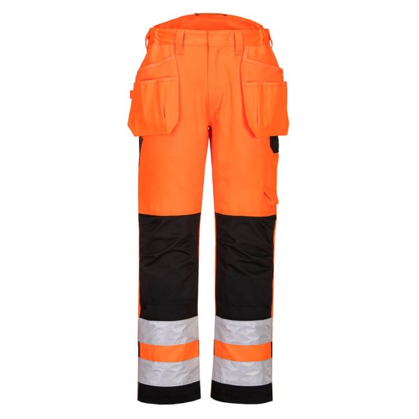 PW242 - PW2 Hi-Vis Holster Pocket Trousers Orange/Black