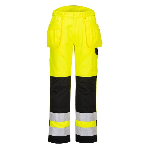 PW242 - PW2 Hi-Vis Holster Pocket Trousers Yellow/Black
