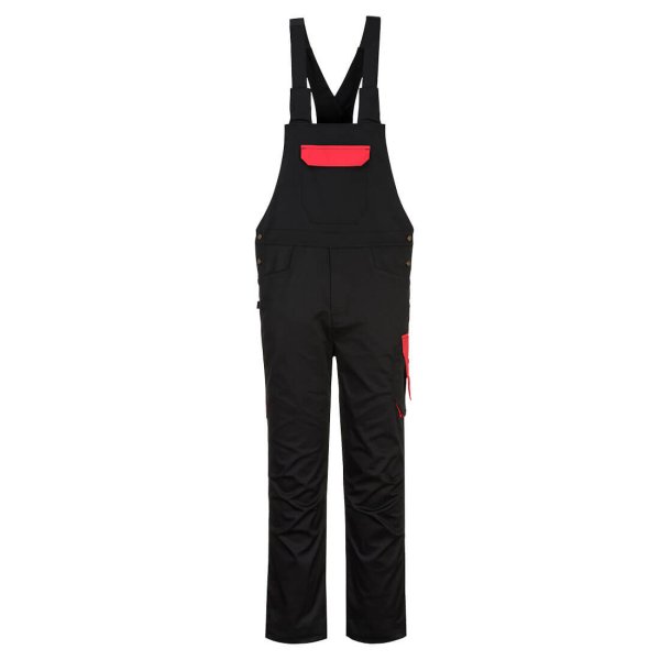 PW243 - PW2 Bib and Brace Black/Red