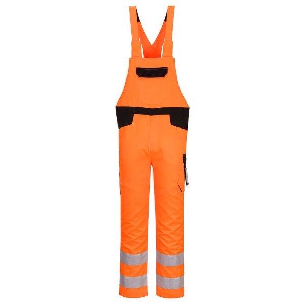 PW244 - PW2 Hi-Vis Bib and Brace Orange/Black