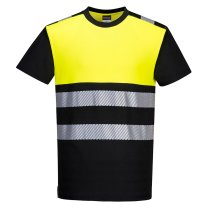PW311 - PW3 Hi-Vis Cotton Comfort Class 1 T-Shirt S/S Black/Yellow