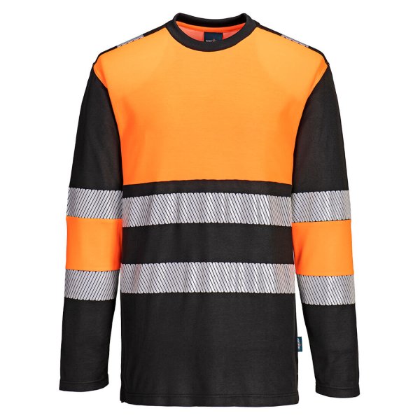 PW312 - PW3 Hi-Vis Cotton Comfort Class 1 T-Shirt L/S Orange/Black