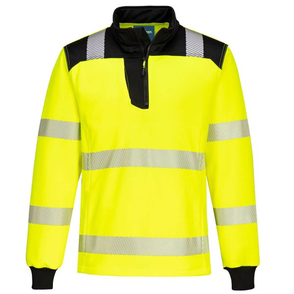 PW326 - PW3 Hi-Vis 1/4 Zip Sweatshirt Yellow/Black