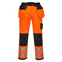 T501 - PW3 Hi-Vis Holster Pocket Work Trousers Orange/Black regular