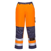 TX51 - Lyon Hi-Vis Contrast Work Trousers Orange/Navy Tall