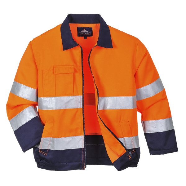 TX70 - Madrid Hi-Vis Contrast Bomber Jacket Orange/Navy
