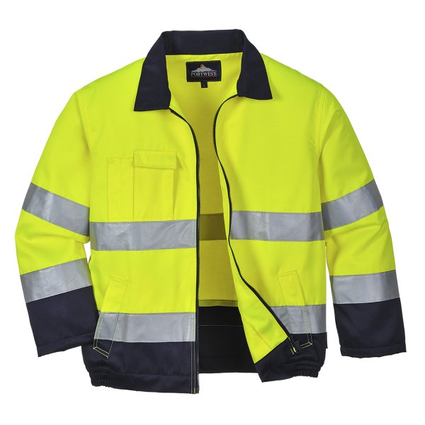 TX70 - Madrid Hi-Vis Contrast Bomber Jacket Yellow/Navy