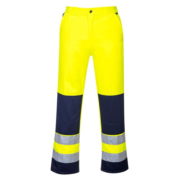 TX71 - Seville Hi-Vis Contrast Work Trousers Yellow/Navy