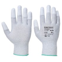 VA198 - Vending Antistatic PU Fingertip Glove Grey pack 10