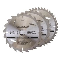 Silverline TCT Circular Saw Blades 20, 24, 40T 3pk 190 x 30 - 25, 20mm Rings Silverline TCT Circular Saw Blades 20, 24, 40T 3pk 190 x 30 - 25, 20mm Rings